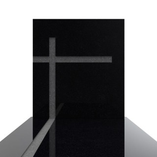 Nagrobek w stylu minimalistycznym z eleganckim frezowanym krzyżem. Granit Szwed