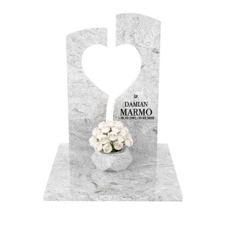 KOLEKCJA 2021. Nagrobek dla dziecka w odcieniu bieli. Pomnik urnowy w kształcie serca.